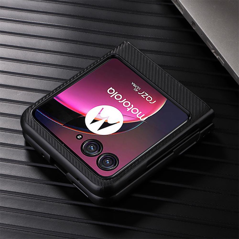 Защитный чехол для телефона Motorola Razr40 Ultra, ретро-кожа с текстурой Motorola Razr40 Ultra чёрный