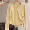 Woodpecker Women's Ribbed V-Neck Long Sleeve T-Shirt