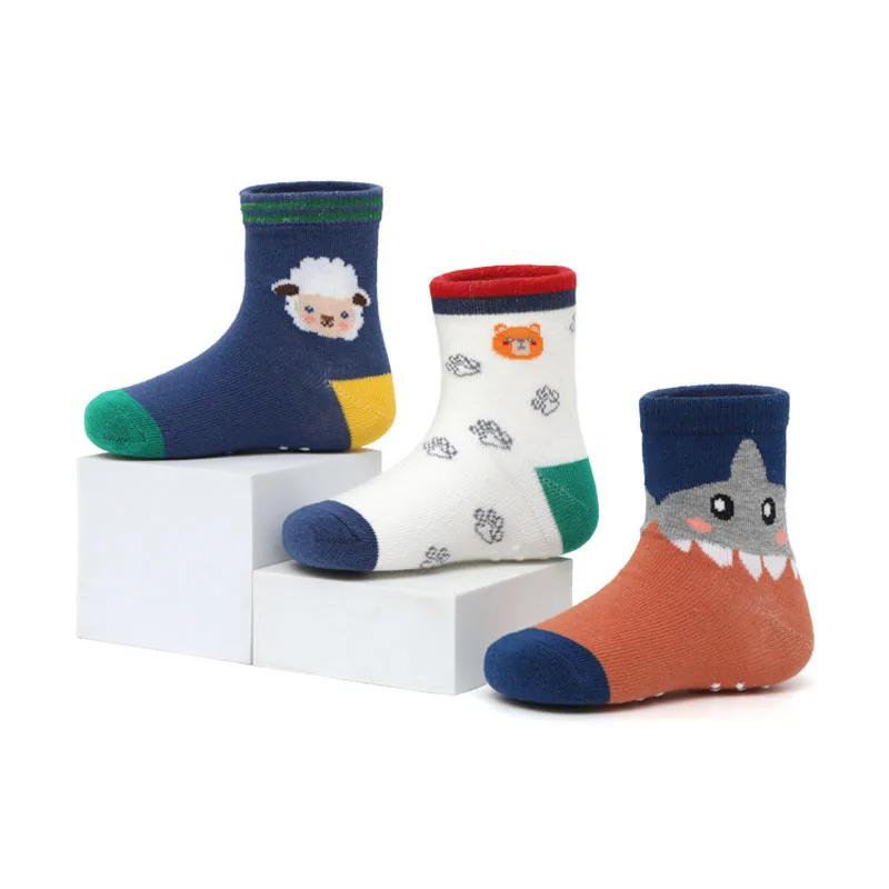 6 Pairs Boys' Non-Slip Socks – Cute Cartoon Pattern Kids Socks, Breathable Comfortable for Indoor & All Seasons