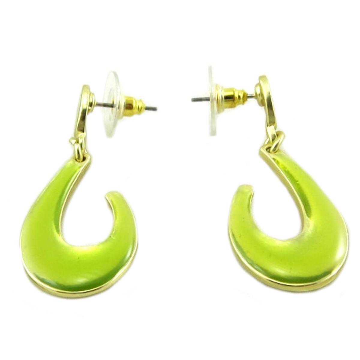 

Dolce Vita [P9597] - Дизайнерские серьги Nora золотисто-зеленые - 40x17 мм