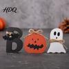 Piccoli Decori Pipistrello 3 Pezzi Decorazione Tavolo Interno di Halloween, Cartello di Legno Fantasma Carino con Corda di Juta, Ornamenti Rustici Farmhouse Blocco BOO