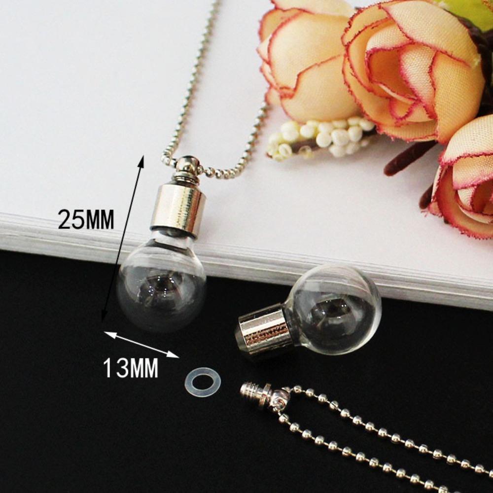Urn Jewelry Vial Necklace Fillable Glass Bottles Necklaces Portable Wishing Jars Necklace