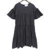 MERLETTE Juana Juana Pleated Sleeve Tiered Dress Women's Black Dress ― blackUsed