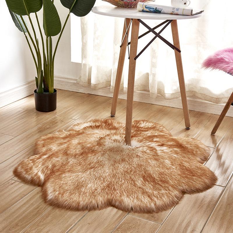 Plum Blossom Long Pile Flower Pattern Carpet - Home Decor Floor Mat for Living Room & Bedroom