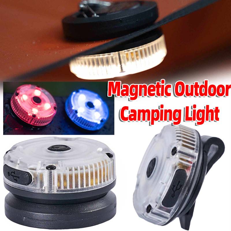 Magnetic Outdoor Camping Atmosphere Light Portable Rechargeable Clip & Hanging Lantern Circle Tent Lamp for Travel Fishing