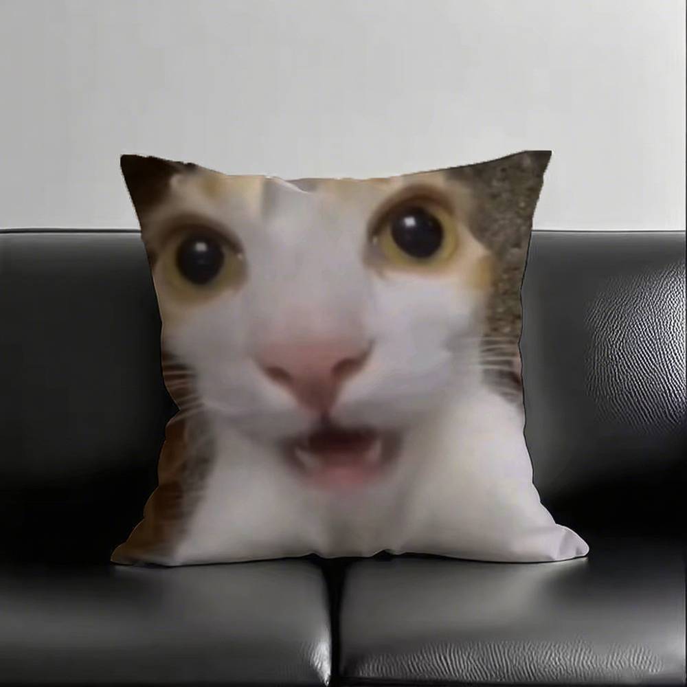 1pc CAT MEME 029 Pillow Case Square Bedroom Sofa Leisure Comfort Cushion Car Living Room Home Decoration