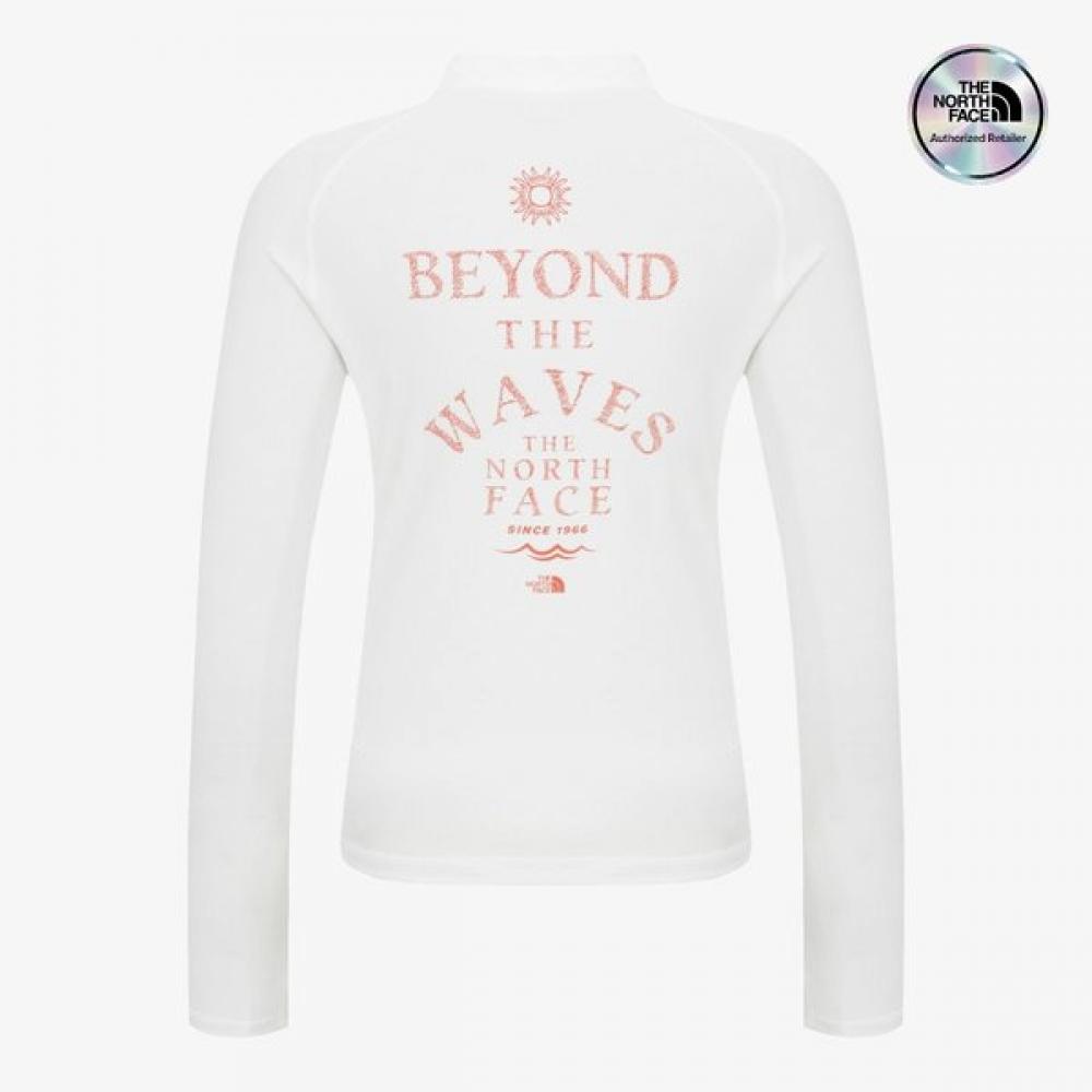 The North Face Women Surf Rash Guard Zip Up White Nj5js31b WHITE/085