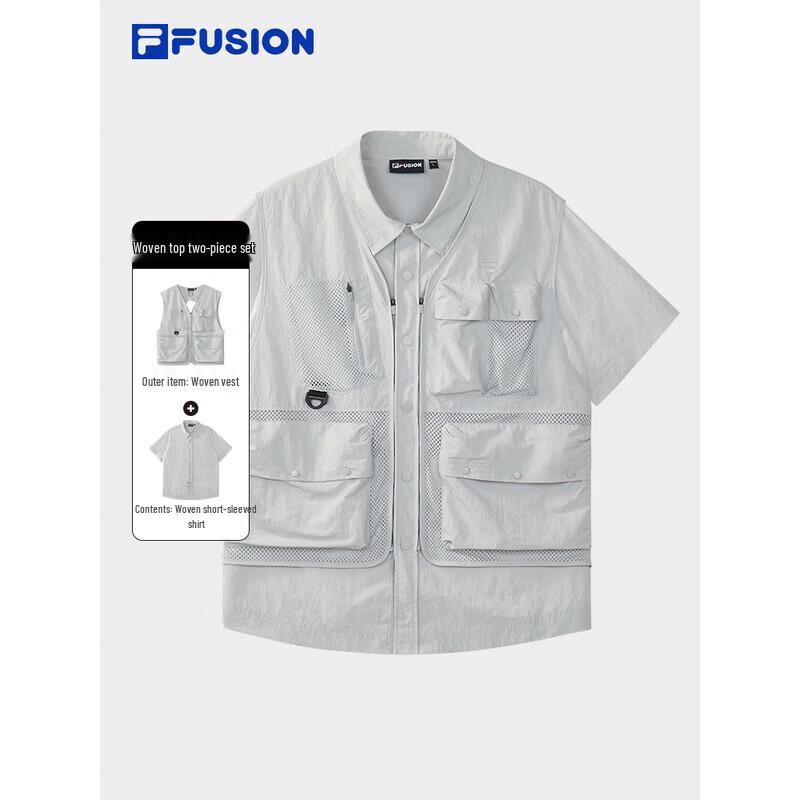 Мужской комплект из двух предметов: плетеный жилет и футболка FILA FUSION 2XL