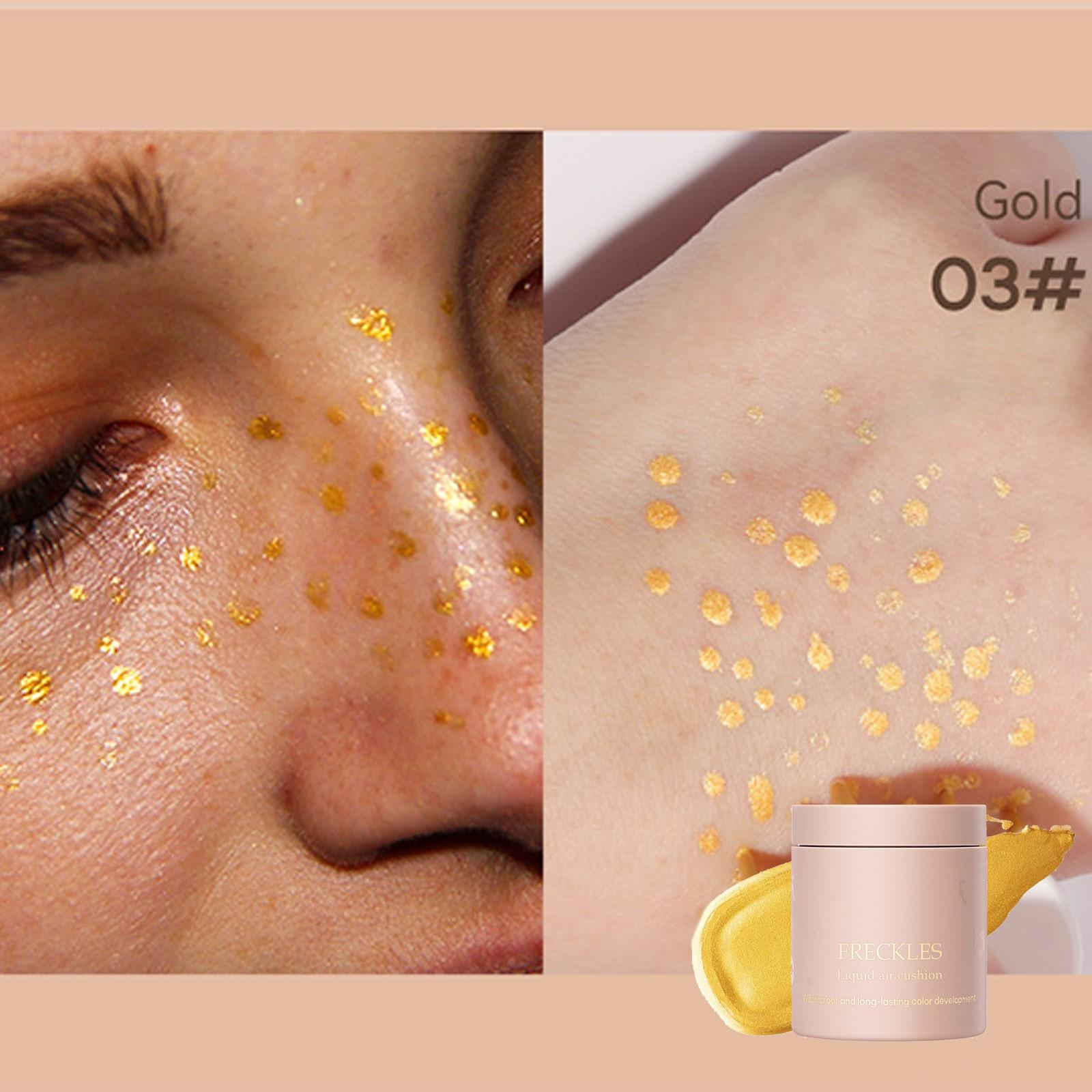 

Поддельные веснушки-кушон, долговечные, водостойкие, быстросохнущие, реалистичные веснушки-маркеры, косметика 9 мл One Size золотой