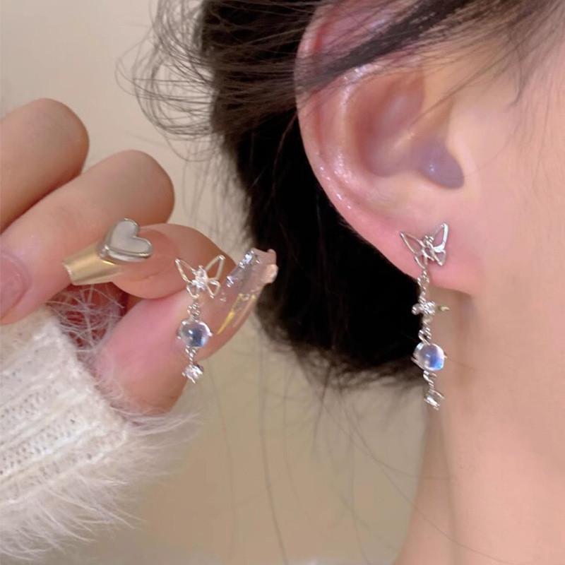 Boucles d'oreilles clous cœur nœud pour femmes Élégantes Boucles d'oreilles en cristal Accessoires de piercing Bijoux