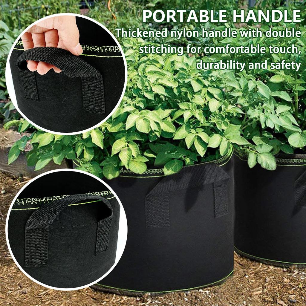 1PC Fabric Plant Pots Grow Bags 10 Gallon Gardening Vegetable Tomato Strawberry Growing Planter Containers with Sturdy Handles