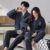 Couple Pajamas Women'S Coral Fleece Winter Thickened Fleece Cardigan Autumn And Winter Flannel Men'S Loungewear Set