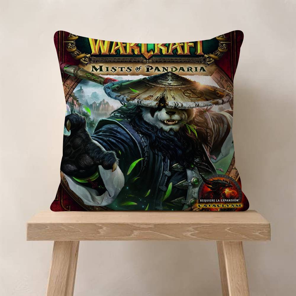 Game W-World Of W-Warcrafts Pillowcase Toon Gift Cushion Cover Bedroom Home Sofa Chair Seat Decor Pillow Case Peach skin 18*18(CM)-1Pcs