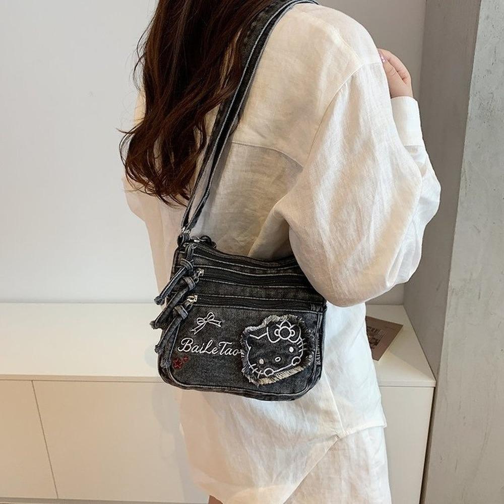 Lightweight Large Capacity Denim Multipurpose Storage Bag for Daily Use