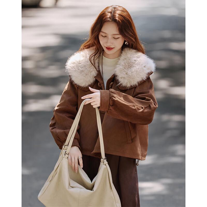 Women's Retro Faux Suede Loose Winter Jacket
