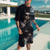 Men T-shirt Sets Rapper Anuel AA 3D Print Fashion Tracksuit T Shirts Shorts 2 Pieces Male Streetwear Oversized Suits Sportswear