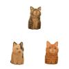 Wooden Cat Sculpture Vintage Desk Ornament For Office Decor And Gift Giving