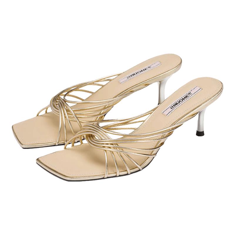 73Hours Madrid Walk Square Toe Stiletto Sandals 38