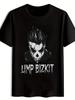 Black T-shirt with Vintage Rock Band Graphic - "LIMP Bizkit" Design