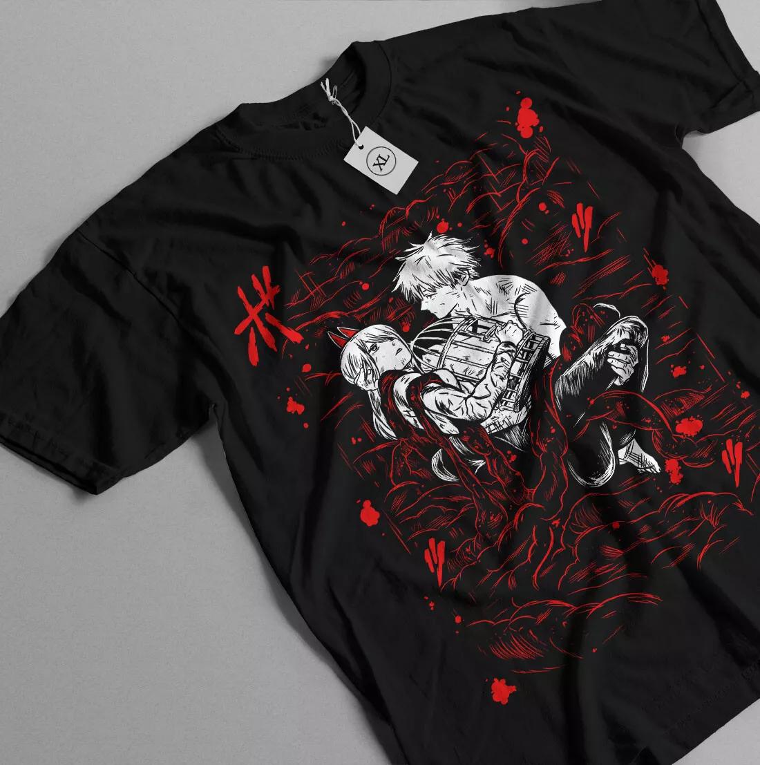 

Футболка Человек-бензопила Наюта Дэндзи Макима Дэндзи Аниме Манга Черная Футболка Все Размеры S