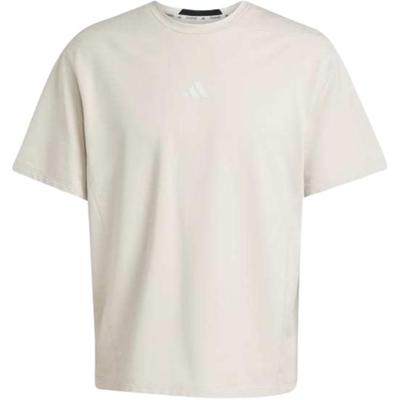 Logo Lockerer Schnitt Rundhals Kurzarm T-Shirt Herren Tops Beige JX0705