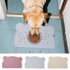 Dog Mat For Food And Water Silicone Mat For Dog Food And Water Bowls Spill-Proof Washable Pad Bear Shaped Pet Placemat For