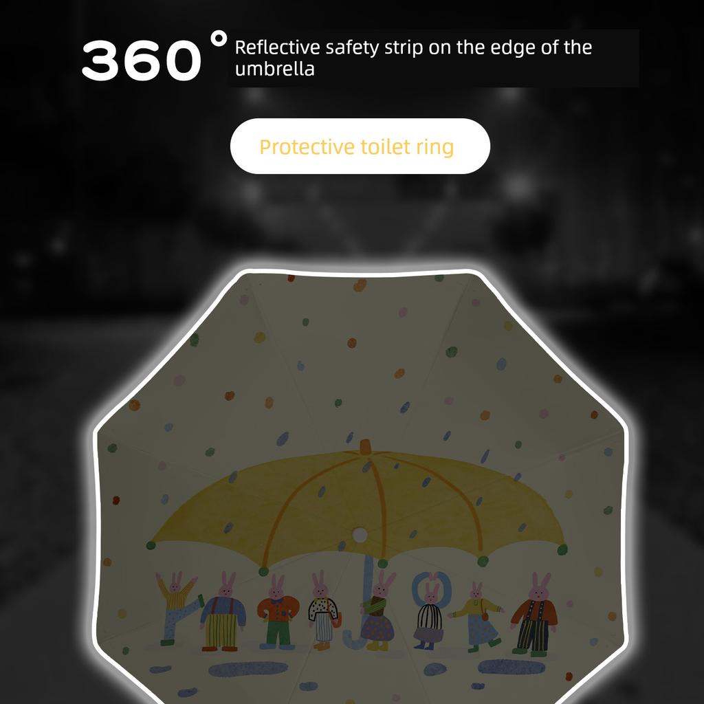 Children's Umbrellas for Elementary School Students, Boys and Girls, Safety Anti-Rebound, Anti-Puncture, Automatic Cartoon Color Plastic Umbrella for