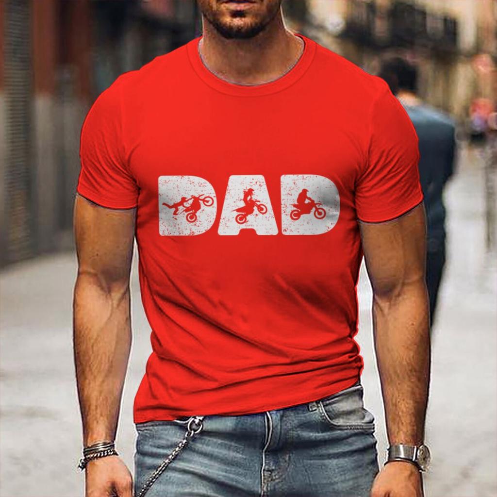 Motorcycle Dad Gift Fashion Tshirts Motorcycle Lover Shirt For Unisex Fathers Day Gift T Shirts Round Neck Unisexs Clothing