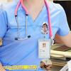 Cartoon Smiling Nurse 2D Flat Acrylic Retractable ID Clip, Sturdy Badge Holder For Nurses And Medical Learners, Essential Daily Nurse Accessory