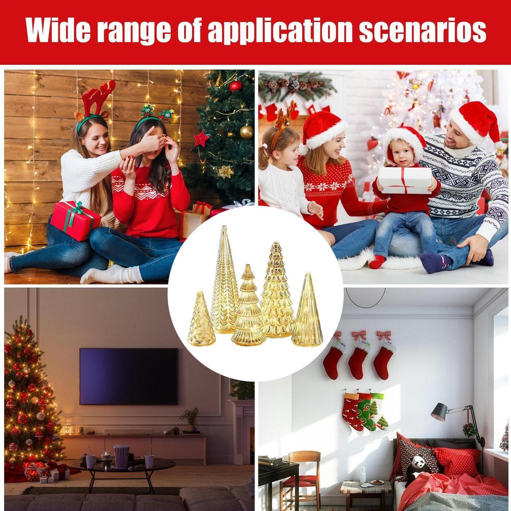 desktop LED Christmas Tree statue Ornaments Acrylic Home decoration Table Centerpieces Small Christmas Tree figurine with Lights