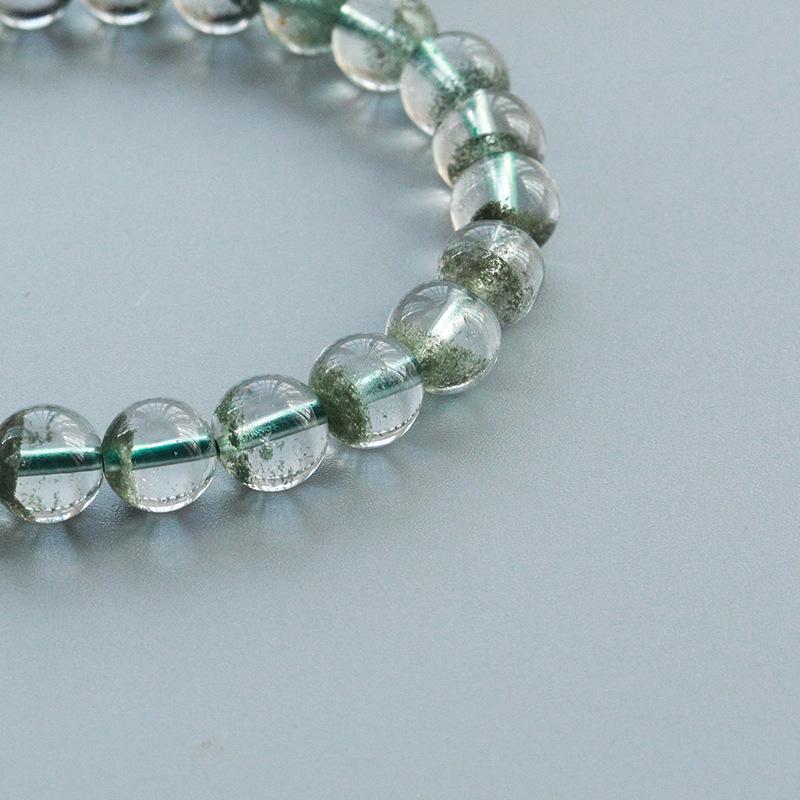 Natural Green Phantom Sky Crystal Beaded Bracelet for Women - Summer Jewelry