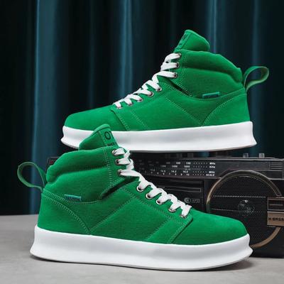 Fashion Classic Green High-Top Men's Sneakers Canvas Shoes Man Comfortable Flat Men's Skateboard Shoes Platform Footwear Chaussure Homme