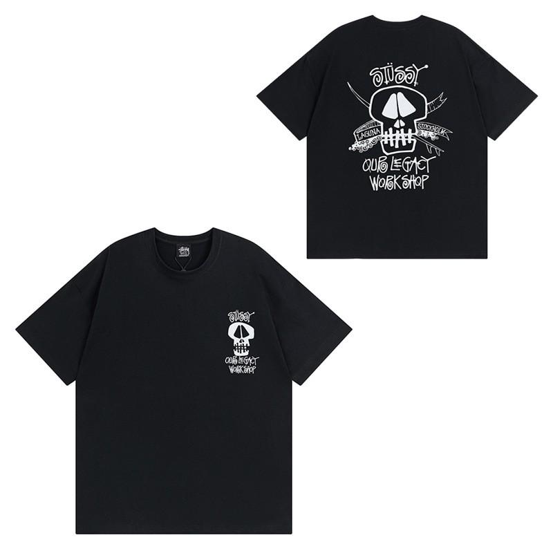 Short Sleeve T-Shirt Couples Street Style Letter Print Loose Fit Breathable Top