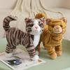 25CM Simulation Cat Doll Stuffed Animal Lifelike Pet Cat Toys Home Ornament Holiday Surprise Gift