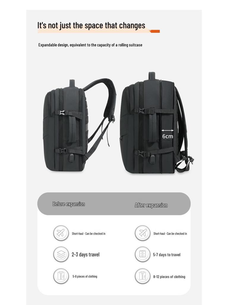 Trendiger Leichter Herren Wasserdichter Business- & Reise-Laptop-Rucksack