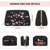 Japanese Sakura Cherry Blossom Leather Makeup Bag Women Foldable Waterproof Travel Storage Pouch Portable Toiletry Cosmetic Bag