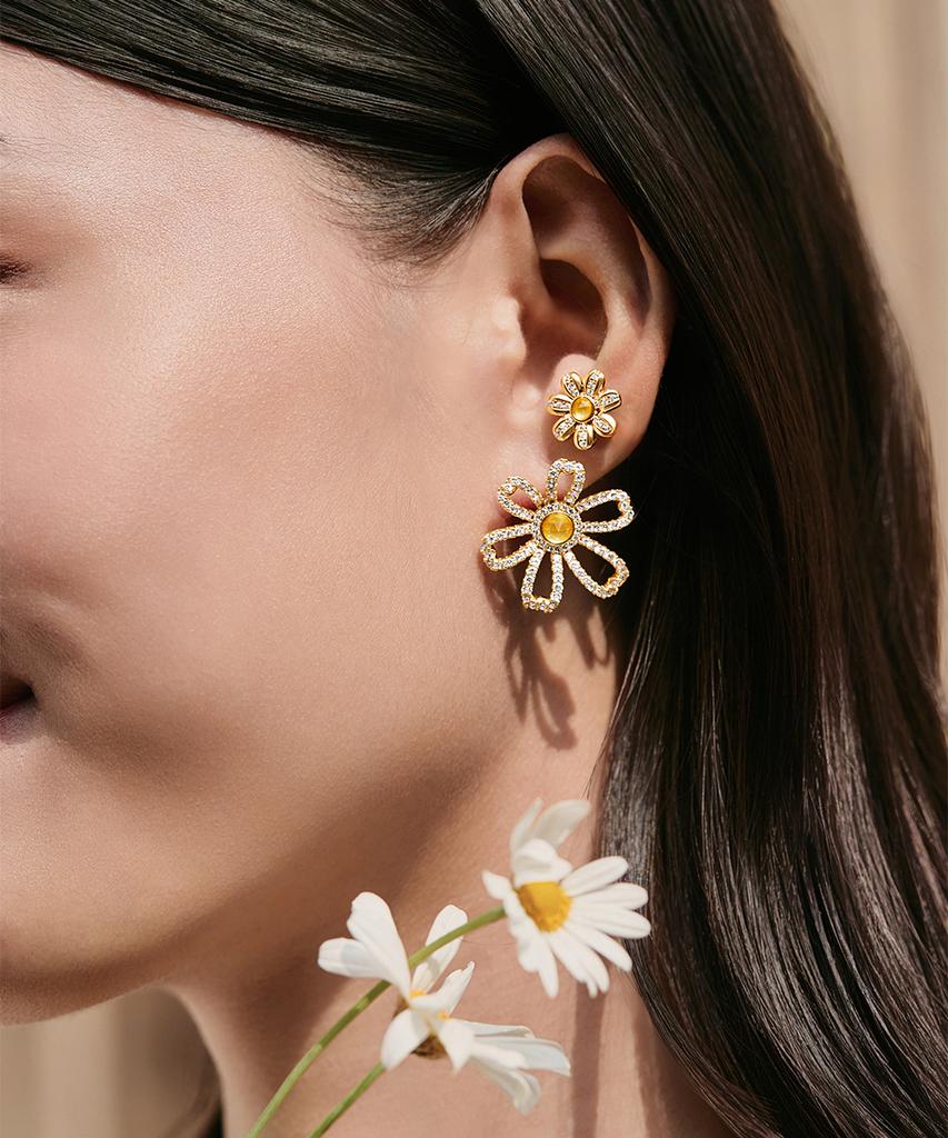 Lola Rose Daisy Citrine Gemstone Cubic Earrings For Women