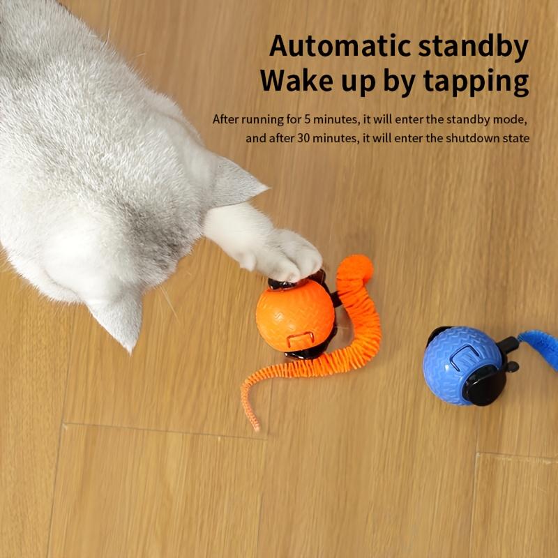 1pcs New Orange And Blue Smart Interactive Cat Toy Ball Features Upgraded Collision Detection And a Realistic Tail