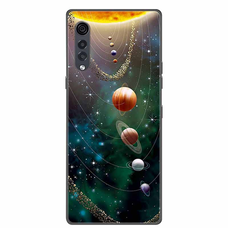 For LG Velvet Luxury Phone Case Black Soft Silicone TPU Back Cover for LGVelvet 5G Funda LMG910EMW Protector Capa Cartoon Coque