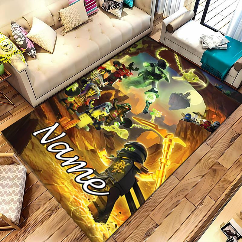 Custom Personalization Lego Ninjago Area Rug - Perfect For Kitchen, Bathroom,Laundry Room Decor Large Size Available,Gift All Seasons