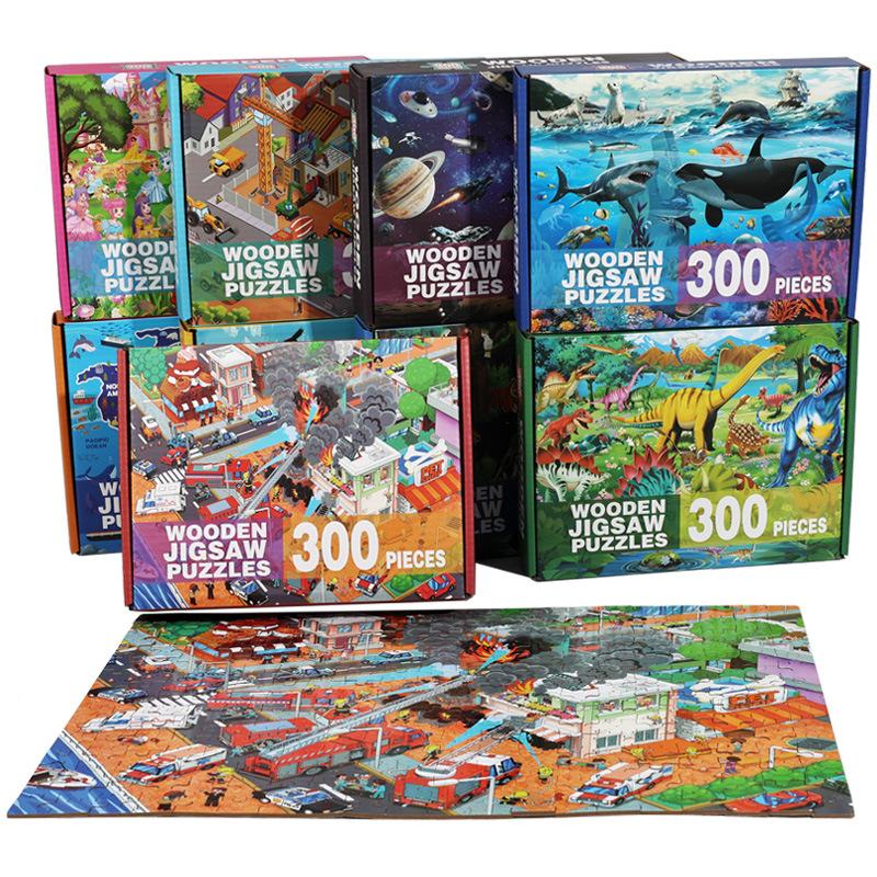 Wooden Jigsaw Puzzles for Kids Early Learning Educational Dinosaur Animal Toy