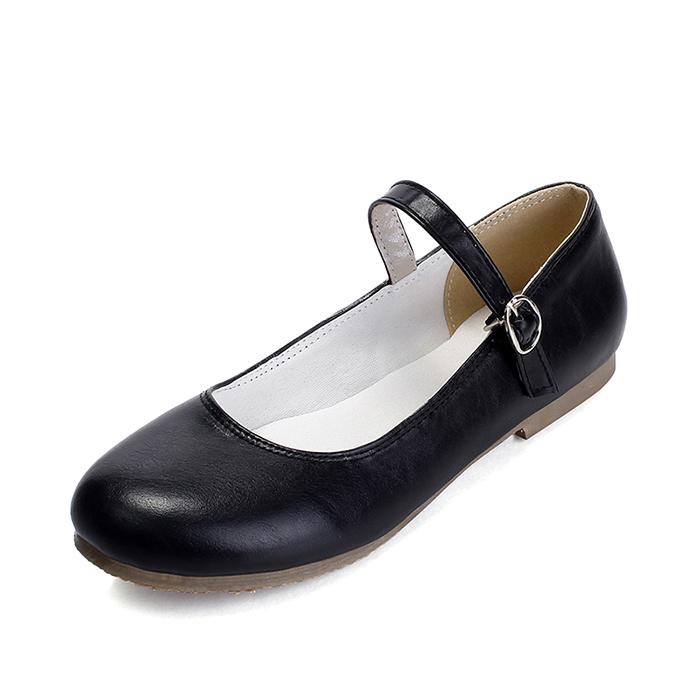 Fashion 2025 Fashion Women Buckle Strap Mary Jane Flat Shoes  Casual Round Toe Sweet Ballet Flat Ankle Strap Larger Size 31 32 33 42