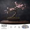500pcs/Puzzle Game for Training Endurance And Logical Thinking - Exquisite Puzzle - (Dry Branch Pink Flower Pot Scenery on Wooden Table with Backdrop)