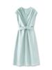 Light Luxury French Slimming Irregular Ruched Waist Tie Dress - Women's Summer Fashion