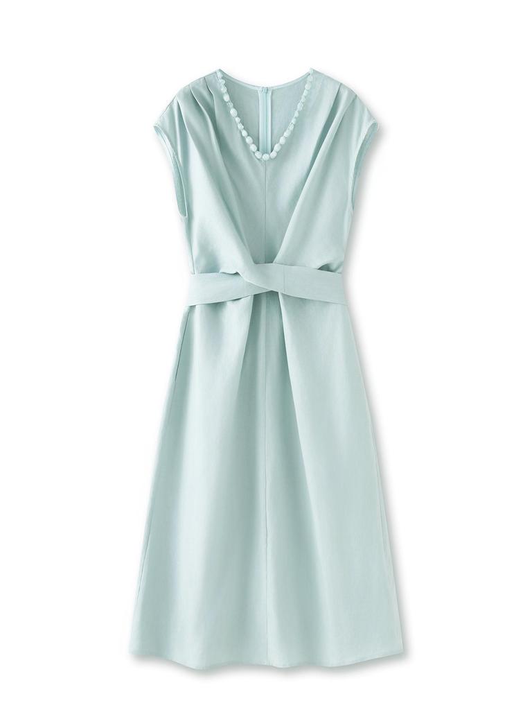 Light Luxury French Slimming Irregular Ruched Waist Tie Dress - Women's Summer Fashion