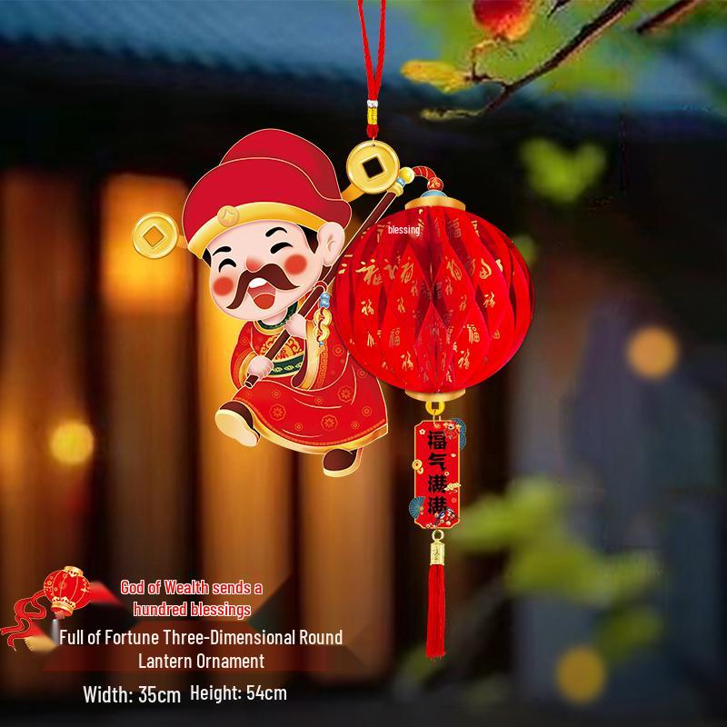 2026 Year of the Horse New Year Good Luck Red Lantern Hanging Ornaments