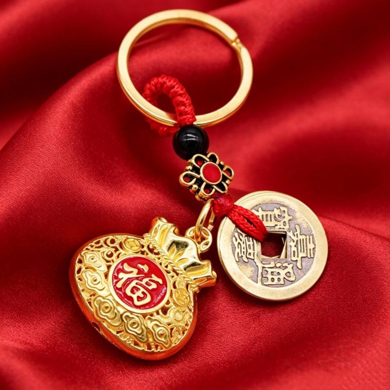 Guochao Ancient Method Alloy Auspicious Cloud Safety Buckle Jewelry Necklace Accessories No Matter Card Pendant Pendant