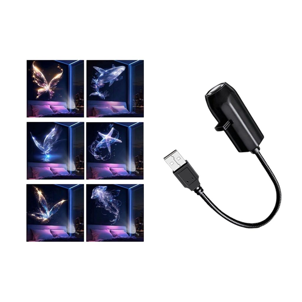 USB LED Star and Moon Projector Night Light for Bedroom Decorative Creative Background Lamp