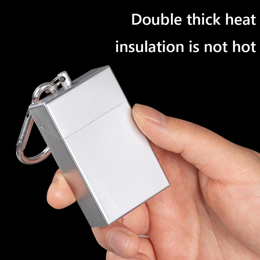 Portable Cigarette Ashtray Fireproof Butt Disposal Box Smell Proof Compact Ash Tray with Carabiner for Outdoor Travel