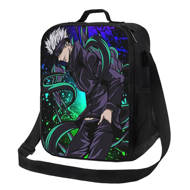 Spell Battle Printed Portable Student Lunch Bag Outdoor Bento Bag Insulated Lunch Box Bag Spell Return Battle